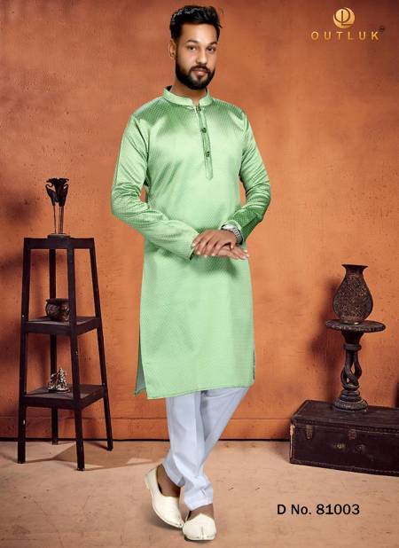 Pista Green Colour Outluk Vol 81 New Latest Festive Mens Wear Kurta Pajama Collection 81003